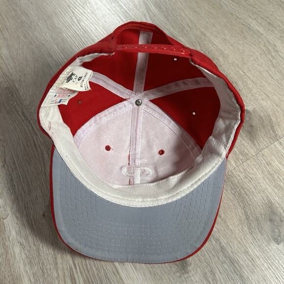 Vintage‎ New Era Philadelphia Phillies Hat Snapback MLB Baseball Red Cap - Picture 3 of 8